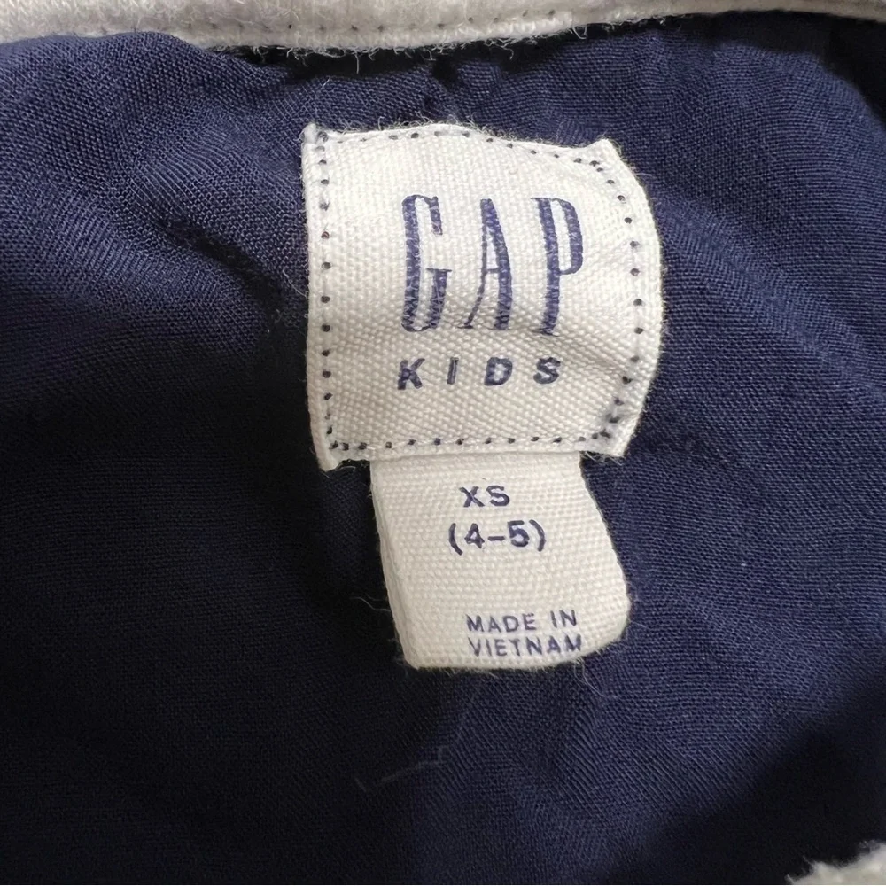 Gap Kids Girls Stripe Flutter Tee Shirt Dress Blue White Ruffle Short Sleeves XS
